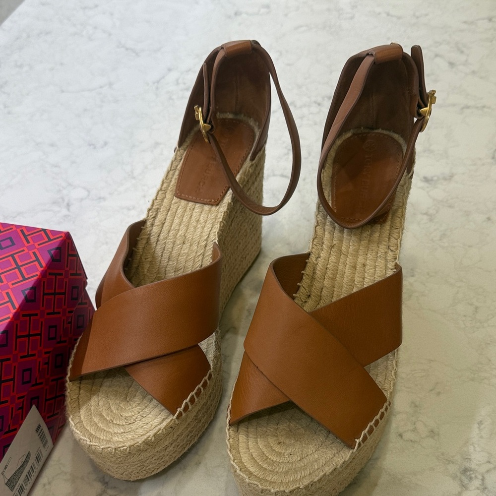 Tory Burch Tan Wedge Espadrilles - Picture 3 of 5